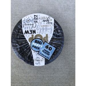 New Year’s  Holiday Cocktail Party Bulk 7" Paper Plates 60ct.